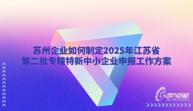蘇州企業如何制定2025年江蘇省*二批專精特新中小企業申報工作方案.jpg